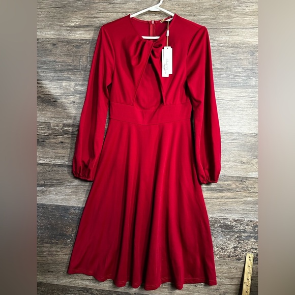 belle poque Dresses & Skirts - Belle Poque Elegant Long-Sleeve Red Dress